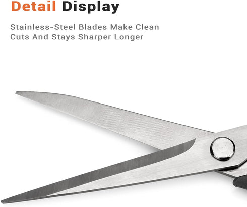 Premium Tailor Scissors Heavy Duty Multi-Purpose Titanium Scissors Professional for Leather Cutting Industrial Sharp Sewing Shears, Red...