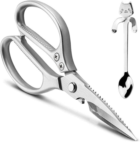LONJYI Multi Function Kitchen Scissors, Heavy Duty Stainless Steel Shears with Ultra Sharp Blades Left Right Handed Scissors Use for Chicken Meat ...