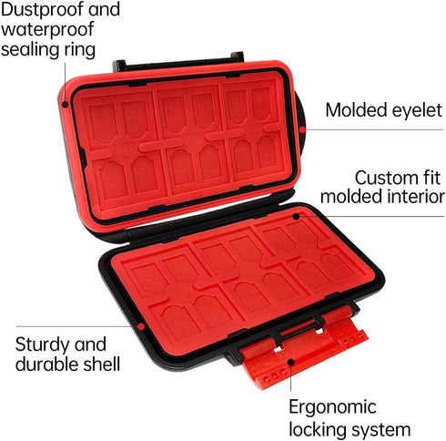 LYNCA 36 Slots Memory Card Case Holder Water-Resistant Anti-Shock Carrying Case for 24 TF and 12 SD Cards Storage Box...