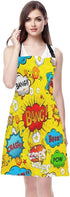 WONDERTIFY Strange Graffiti Apron,Various Cute Cartoon Bib Apron with Adjustable Neck for Men Women,Suitable for Home Kitchen Cooking Waitress Che...