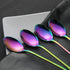 IQCWOOD Long Handle Iced Tea Spoons, Coffee Stirrers, 9-Inch Coffee Spoons, Rainbow Stainless Steel Ice Tea Spoons Stirrers Spoons Ice Cream Spoon...