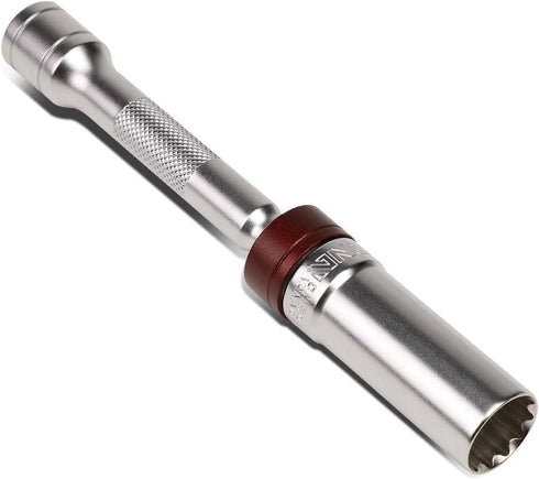 DNA Motoring TOOLS-00100 Spark Plug Swivel – 6 in, 360 Degree Ball Swivel w/Chrome Plated Finish, Knurled Shaft...