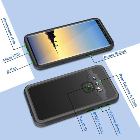 IP68 Waterproof Case for Galaxy Note 9, 6.4 in Water/Snow/Dust/Scratch Proof Case Full Sealed Coverage with Built in Screen Protector Perfectly Fi...