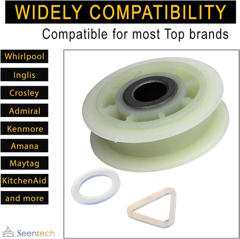 279640 Dryer Idler Pulley Replacement Part by Seentech - Exact Fit Whirlpool & Kenmore Dryer - Replaces: AP3094197, W10468057, 3388672, 697692