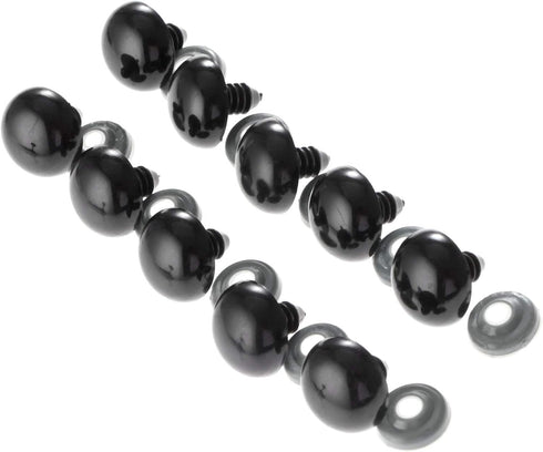 dophee Plastic Doll Eyes, Black Plastic Safety Eyes with Matching Washers, Doll Making Craft Eyes for Teddy Bear Doll, Puppet, Plush, Amigurumi St...