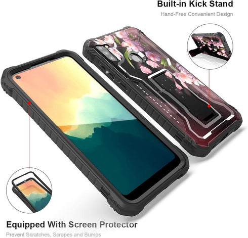 FITO for Samsung Galaxy A11 Case, Durable Shockproof Case for Samsung A11 Phone with Screen Protector, Built-in Kickstand, Unique Pattern Design (...