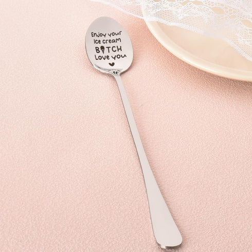 Ice Cream Spoons Gifts for Women Wife Girlfriend Anniversary Birthday Gifts for Best Sisters Friends Bday Gifts for Girls Daughter Besties Engrave...