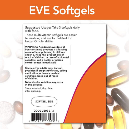 NOW Supplements, Eve™ Women's Multivitamin with Evening Primrose, Cranberry, Green Tea, Horsetail Silica & CoQ10, 180 Softgels...