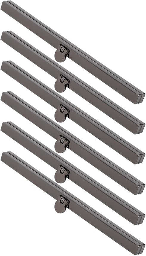 6Pcs Metal Wallet Frame Strip Clasp Metal Openable Replacement Iron Lightweight Straight Side Bag Supplies Hardware Accessories 19cm/ 7.5inch(Gray...