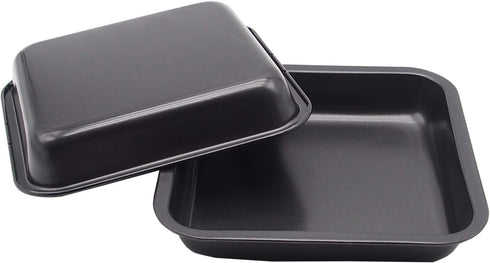 2pcs Mini Baking Pans 8 X 8 Inch (Inner 7.5 X 7.5) Square Cake Pan Bread Pan Nonstick Heavy Carbon Steel Bakeware...