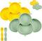 PandaEar 2 Pack Silicone Suction Plates for Baby, Divided Unbreakable Toddler Plate with 2 Pack Spoons for Self Feeding, Babies Utensils Feeding S...
