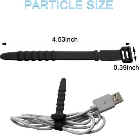 30 Pieces Silicone Zip Ties, 4.5 Inch Reusable Wire Ties Rubber Cable Ties Straps for Charging Cables, USB C Cable, Lightning Cable, Earphone Line...