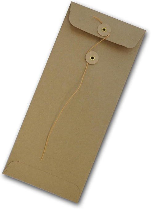 Brown Bag Kraft Envelopes No. 10 String & Button Closure...