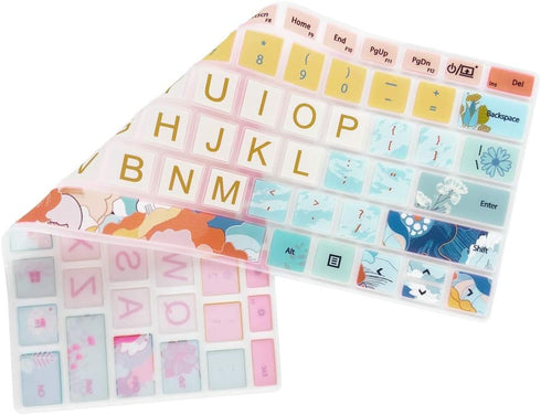 Keyboard Cover for Microsoft Surface Laptop 2017/Laptop 2 2018, Surface Book 2 13.5" and 15", Silicone Skin Protector with Floral & Big Letter Des...