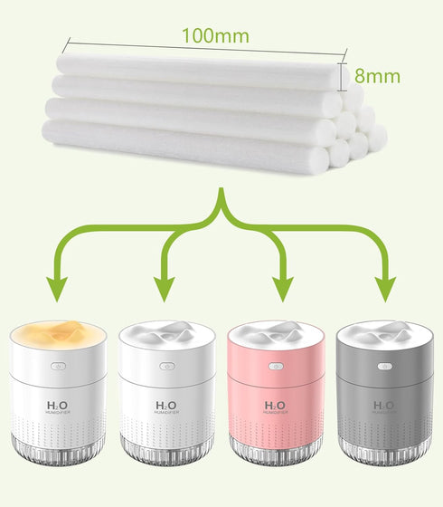 10 Pieces Humidifier Cotton Sticks Filter Replacement, Refill Sticks Filter Replacement Wicks for Cool Mist Humidifier Portable Personal Small Hum...