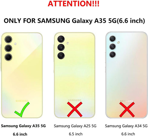 for Samsung Galaxy A35 5G Phone Case with Screen Protector, Glitter Bling Liquid Floating Cute Soft TPU Slim Silicone Women Girls Shockproof Prote...