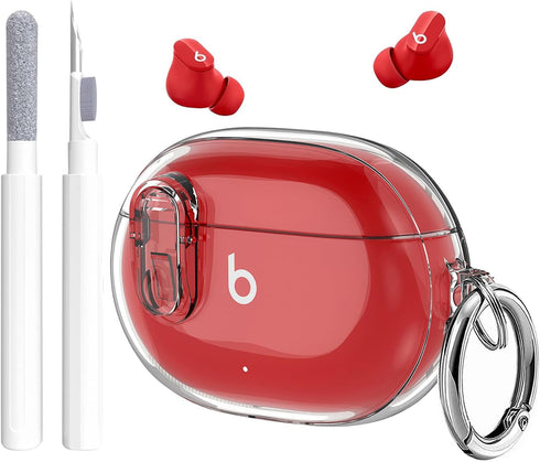 Beats Studio Buds/Studio Buds Plus Case Cover Clear 2021/2023 Men Lock Clip with Cleaner Kit, GARTOO Protective Case for Women Girls Kids Clear......
