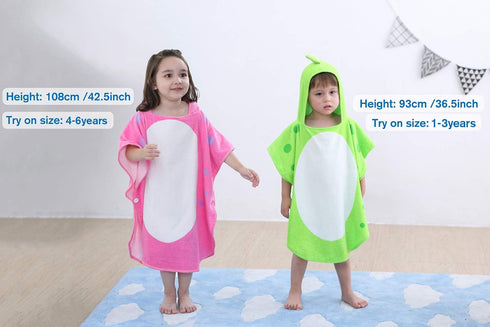 LOLANTA Baby Boys Dinosaur Hooded Bath Towels, Toddlers Kid's Beach Towel Pool Poncho Swim Terry Cloth Cover-Ups 100% Cotton (Green#B, 1-3T)...