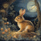 Gold Moon Rabbit 11CT Cross Stitch Kits for Beginners Color Printed Stamped Cross-Stitch Supplies Needlework Printed Embroidery Kits DIY Kits Need...