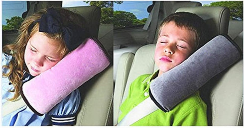 2 pcs Auto Pillow Car Safety Belt Protect, Shoulder Pad, Adjust Vehicle Seat Belt Cushion for Kids ?Grey?Pink?...