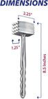 HIC Kitchen Heavyweight Meat Tenderizer Ice Cracker Marinating Prep Tool, Double Sided, Heavyweight Aluminum...