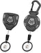 MNGARISTA Heavy Duty Retractable Keychain, Belt Clip Ver. & Carabiner Ver., 8 oz Retraction, 31.5" Steel Rope, Tactical ID Badge Reel with Key Cha...