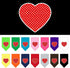 Pet and Dog Bandana Screen Printed, Red Swiss Dot Heart Navy Blue Large...