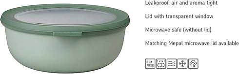 Mepal Cirqula 101oz/3,000ml Multi Food Storage & Serving Bowl with Transparent Lids | Perfect for Food Prep | Microwave & Dishwasher Safe | Nordic...