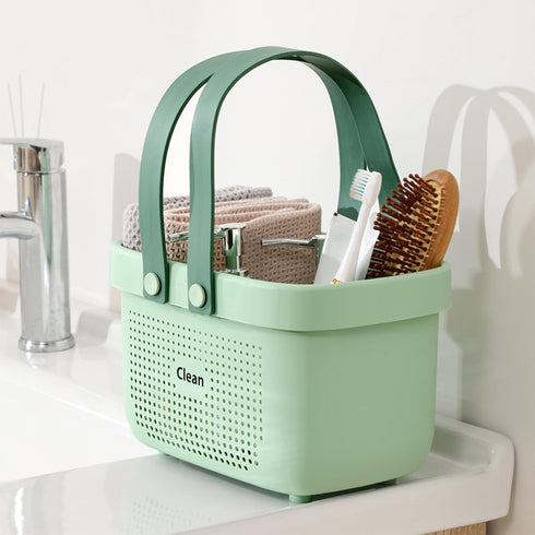 JiatuA Shower Caddy Baskets Plastic Storage Baskets Bins with Silicone Handles, Cleaning Supplies Organizer for Bathroom, Kitchen, Closet, Bedroom...