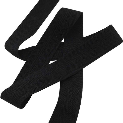 Abbaoww 55 Yards Twill Tape Ribbon 1 Inch 100% Cotton Herringbone Webbing Tape Sewing Twill Ribbon for DIY Crafts Sewing, Black...
