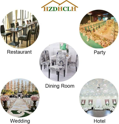 HZDHCLH Chair Covers for Dining Room Set of 4,Stretch Spandex Grey Parsons Chair Slipcover 4 Pack,Removable Washable Dining Chair Cover,Anti-dust ...