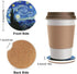 Ceramic Cup Holders Car Coasters for Women/Men,Absorbent Drink Cup Car Holder Coasters with A Finger Notch 2.56" Pack of 2,Starry Night Oil Painti...