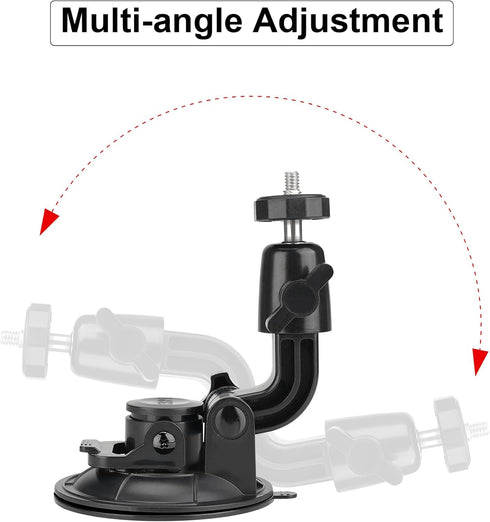 Heavy Duty Super ?90mm Suction Cup + Adjustable Dual-Ball-Head Action Camera Dash Cam Phone Car Mount Windscreen Window Cockpit Holder for GoPro i...