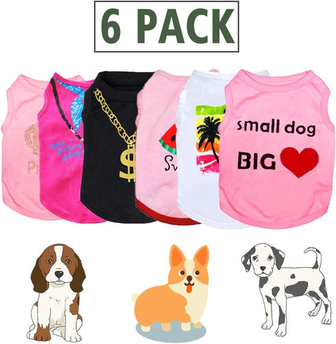 Dog Clothes for Small Medium Puppy Girl Summer Shirt Costume for Chihuahua Yorkie Female Pet Outfits Sweatshirt Cat Clothing Pink Vest Apparel Acc...