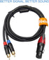 Disino Female XLR to Dual RCA Y Splitter Patch Cable,Unbalanced XLR Female to 2 RCA/Phono Plug Stereo Audio Interconnect Duplicator Lead - 3.3 Fee...