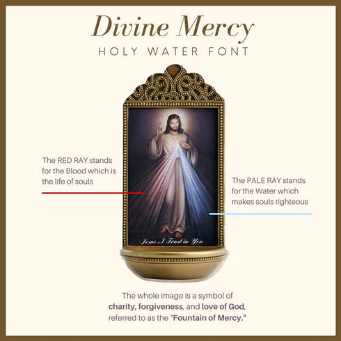 Christian Brands Jesus Divine Mercy Holy Water Font - Marco Sevelli - YC912...