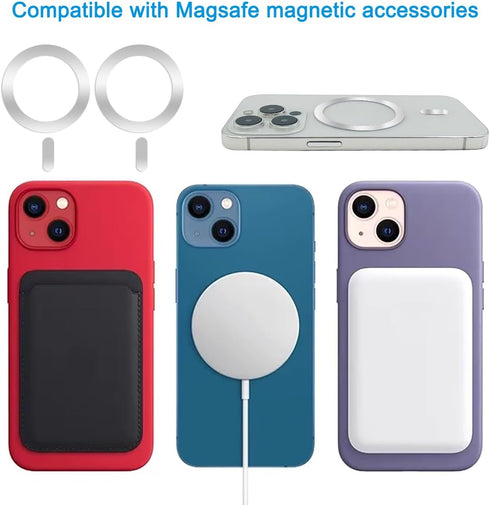 8 Pack Universal Metal Rings Compatible with MagSafe Magnetic Wireless Charger iPhone 15 14 13 Case, Ultra-Thin Adhesive Sticker Rings Car Magnet ...