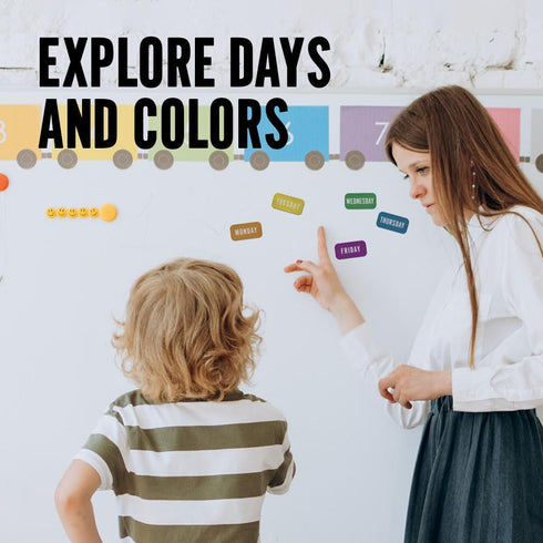 Just Baby'd Sip'n Learn Labels - Learn Days of the Week and Colors of the Rainbow - Weekly Labels for Toddlers - Dual Learning & Education Tool - ...