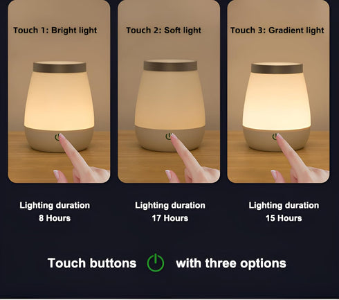Vase Lamp Table Lamp USB Charge Flower Lamp Vase Table Lamp Dimmable Bedside Lamp Frosted Shade with Wood Base for Bedroom Living Room Office Desk...
