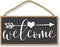 Honey Dew Gifts Welcome 5 inch by 10 inch Hanging Wall Art, Decorative Wood Sign Home Decor, 75412...