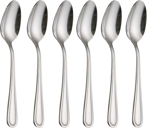 Spoons Dinner Spoons Stainless Steel 18/0 of Dessert Spoons 6 Pcs for Home, Kitchen Restaurant, Dishwasher Safe, 7.08 Inches, Silver...