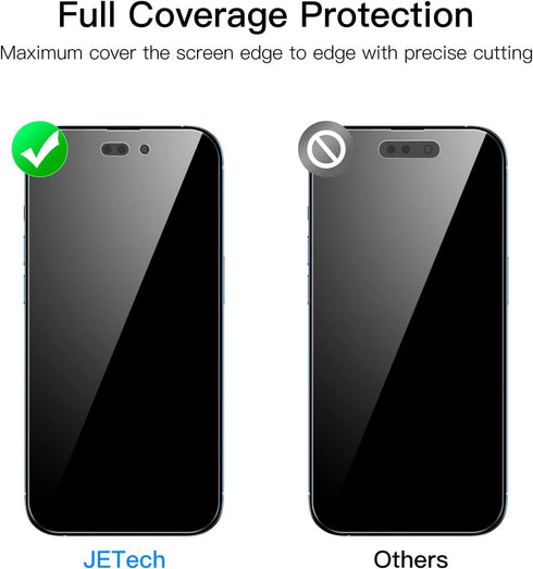 JETech Privacy Full Coverage Screen Protector for iPhone 14 Pro Max 6.7-Inch, Anti-Spy Tempered Glass Film, Edge to Edge Protection Case-Friendly,...