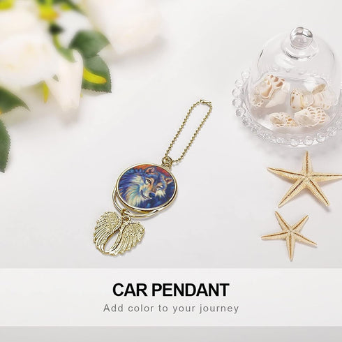 Wolf Car Pendant, Angel Wings Car Pendant, Car Rear View Mirror Hanging Accessories, Christmas Decorations...