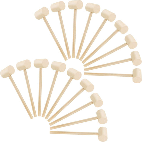 18 Pieces Mini Wooden Crab Lobster Mallets Seafood Shellfish Crab Hammer Solid Hardwood Hammer for Breakable Chocolate Heart, Cracking Seafood Too...