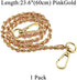 HAHIYO Mini Purse Chain Strap Slim Wide 8mm for LV Length 23.6 inches Extra Thick 4.5mm Pink Leather Gold Hardware for Shoulder Cross Body Sling H...