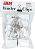 JAM PAPER Colorful Binder Clips - Large - 1 1/2 Inch (41 mm) - White Binderclips - 12/Pack...