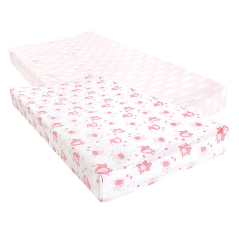 Luvable Friends Unisex Baby Fitted Changing Pad Cover, Girl Basic Elephant, One Size...