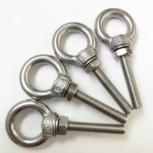 M8 Shoulder Eye Bolt, 4pack Stainless Steel Eye Bolts 5/16" Heavy Duty Screw Bolt Accessories Include Nuts and Washer(Thread Length 50mm)...