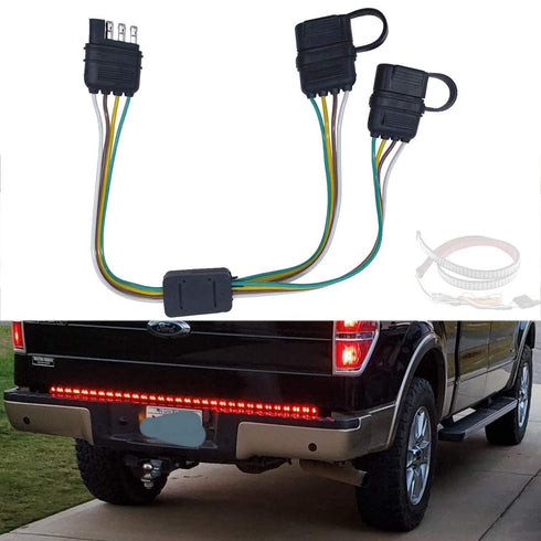 4 Way Y-Splitter Plug Universal for Tailgate Light Bar and Trailer Lights Plug & Play Adapter Extension Harness Wiring Plug 4 Pin Connectors...