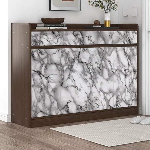 Yancorp 16"x394" White and Black Contact Paper Easily Removable Countertops Black and White Marble Wallpaper Self-Adhesive Peel and Stick Backspla...